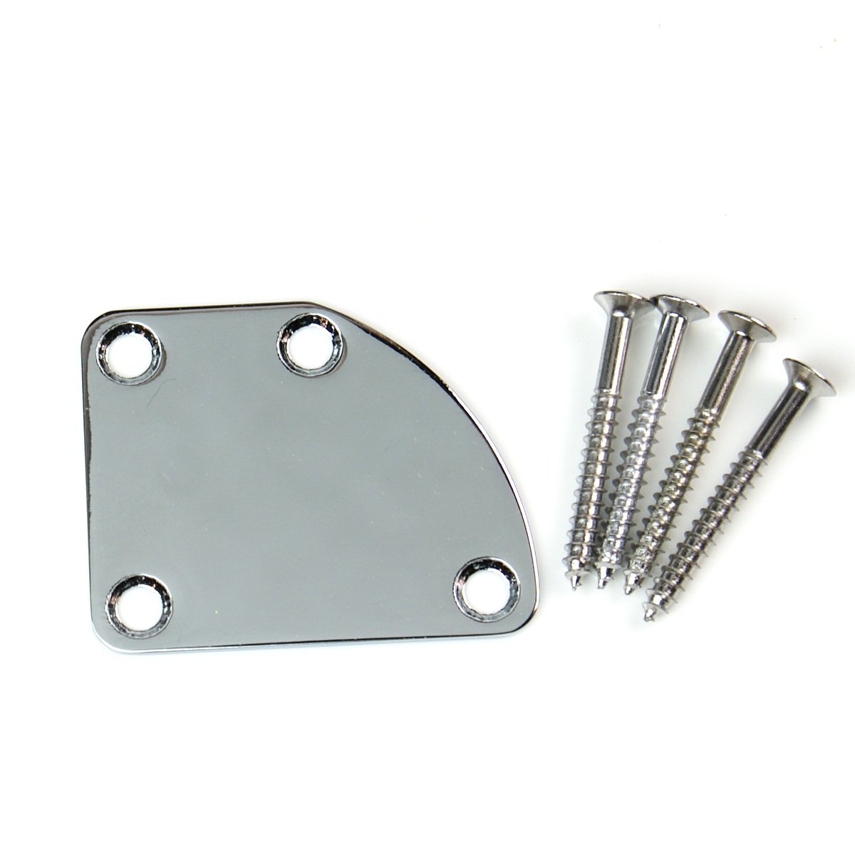 Universal Guitar Neck Plate For Stratocaster Deluxe w/Screws- CHROME