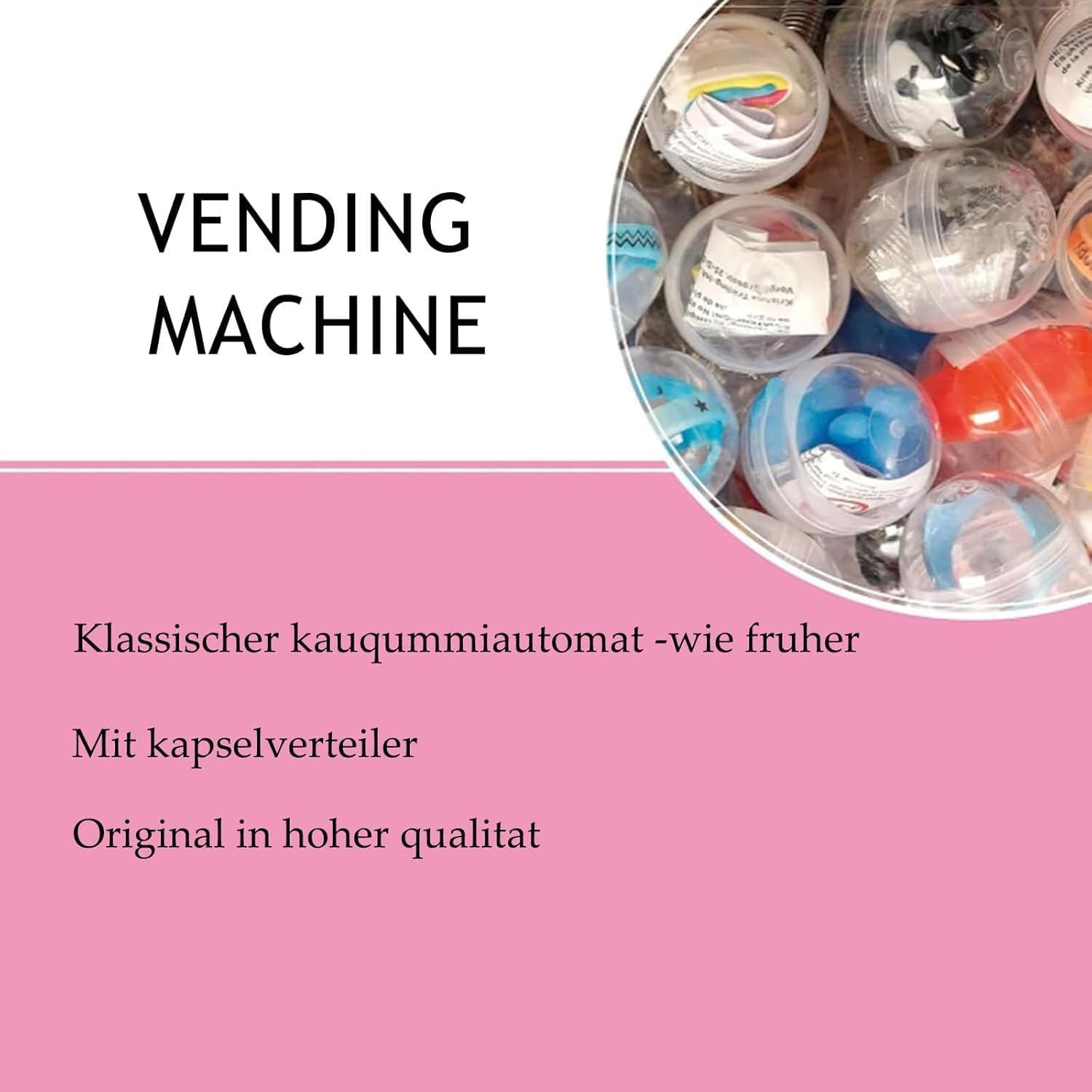 Candy Gumball -Maschine, Kapselnautomaten mit 200 Eierschalen, Ausgangsbereich 25 mm ~ 35 mm, Kapseln Bouncy Ball -Spender für Spielgeschäfte purple2
