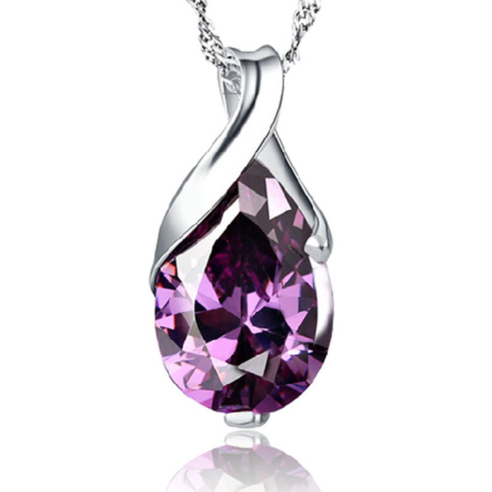 Sponsored Ad – PurpleCubic Zirconia Crystal Drop Pendant Necklace for Women 14K Gold Plated Crystal CZ Dainty Choker Necklace | Silver Necklaces Wedding Necklace for Women