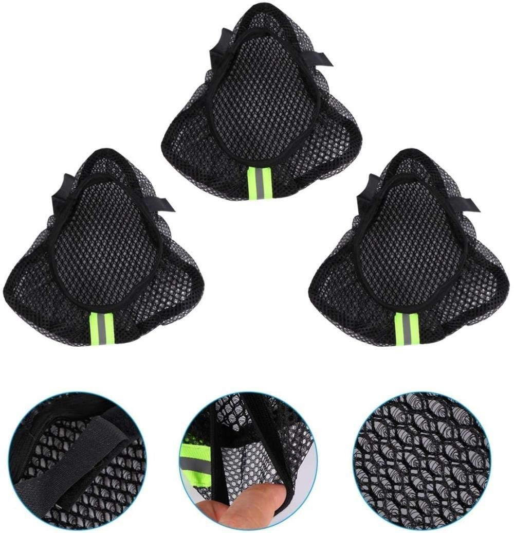 Solider 3-teiliger Fahrradsitzbezug UV-Sonnenschutz Atmungsaktives Fahrradsattelkissen für Mountainbike-Rennradzubehör (Schwarz) Langlebig