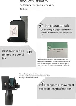 Handheld Inkjet Printer 12.7MM Production Date Carton Steel Pipe Cable QR Code Small Printer Coding Machine