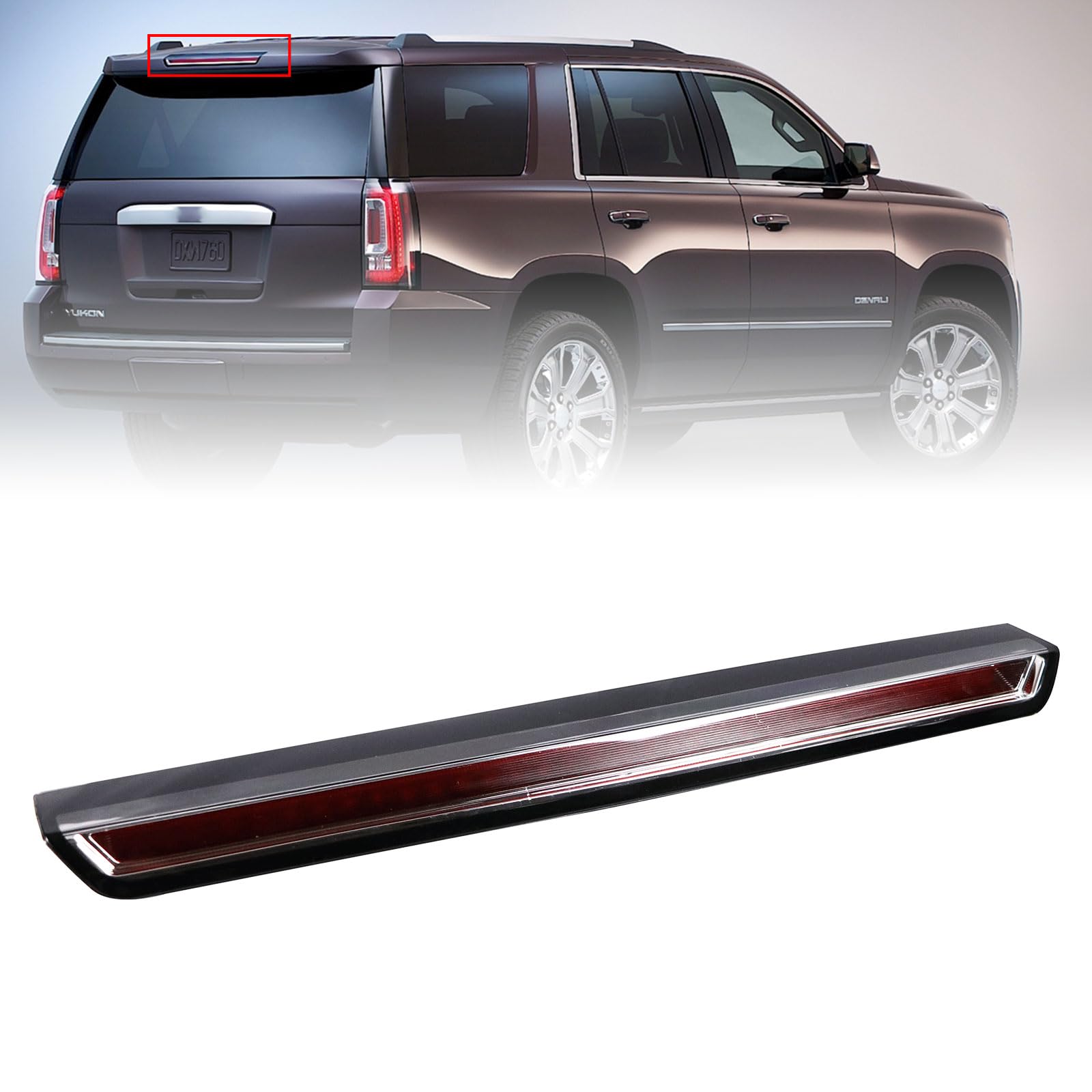 Third Brake Light Assembly Compatible with GMC Yukon/Yukon XL Cadillac Escalade/Escalade ESV 2015 2016 2017 2018 2019 2020 LED Center High Mount Stop Light 22803028 923-117