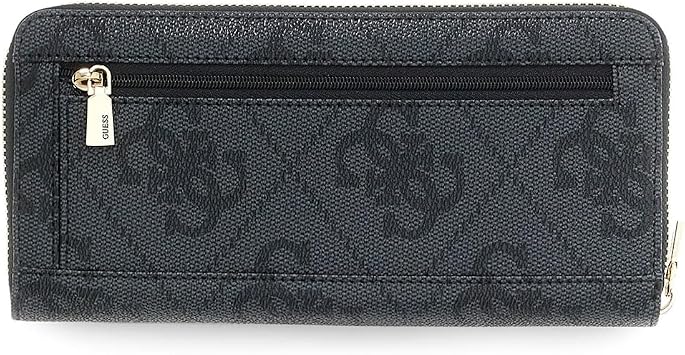 GUESS Purse Laurel II Large Zip Around Wallet Coal Logo Dark Grey