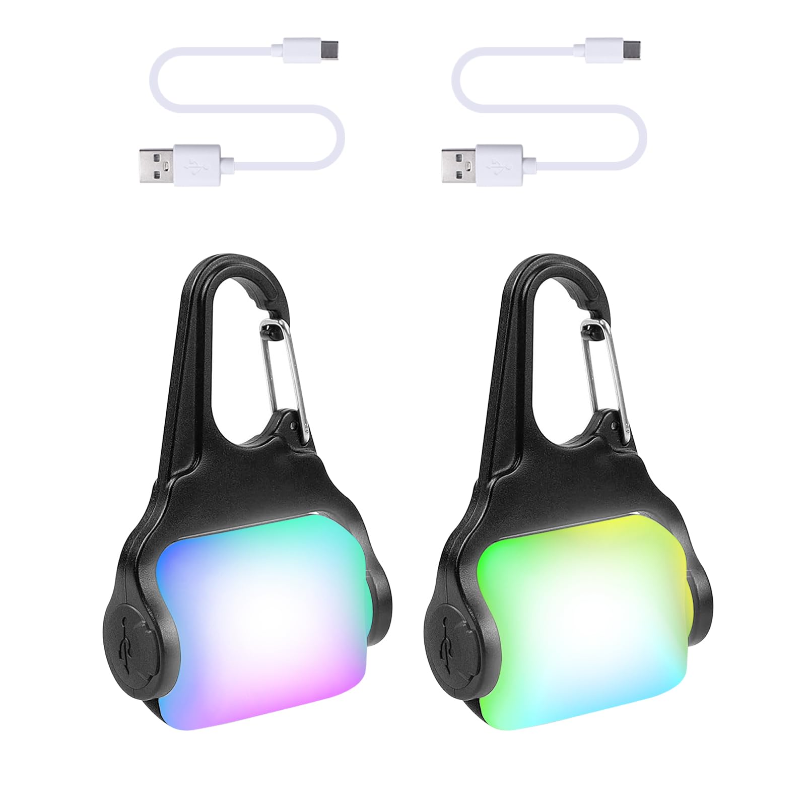 2-Pack Dog Collar Light with USB Rechargeable, Dog Lights for Night Walking, Color Changing,IP67 Waterproof LED