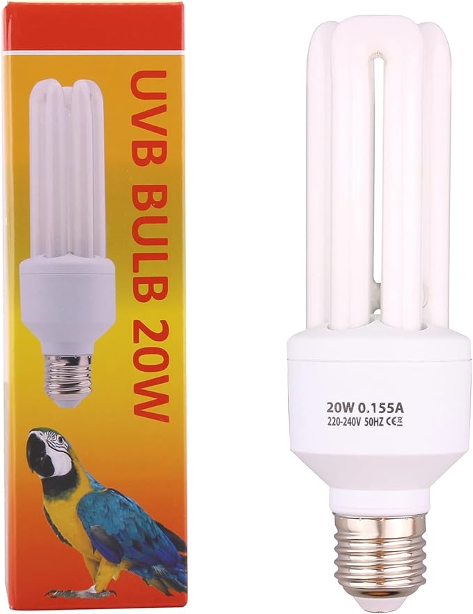 DERNORD UVB Compact Bird Lamp Birdcage 20w Bird Heat Lamp Light Bulb