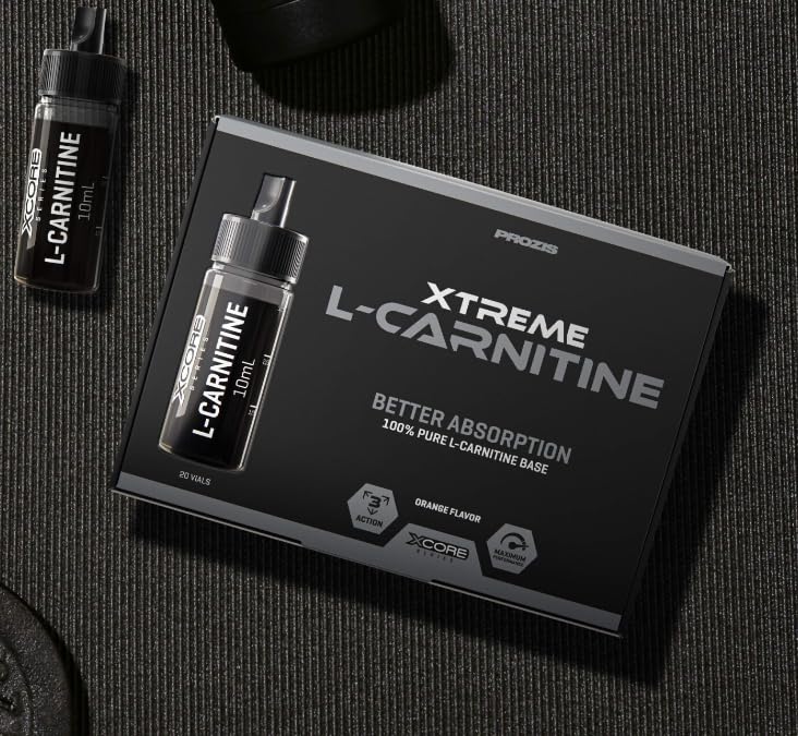 Prozis Xtreme L-Carnitine, 20 Fiale - 60 dosi - carnitina liquida ultra concentrata. Bruciagrassi, dimagrante Assorbimento rapido (20 fiale, tropicale)
