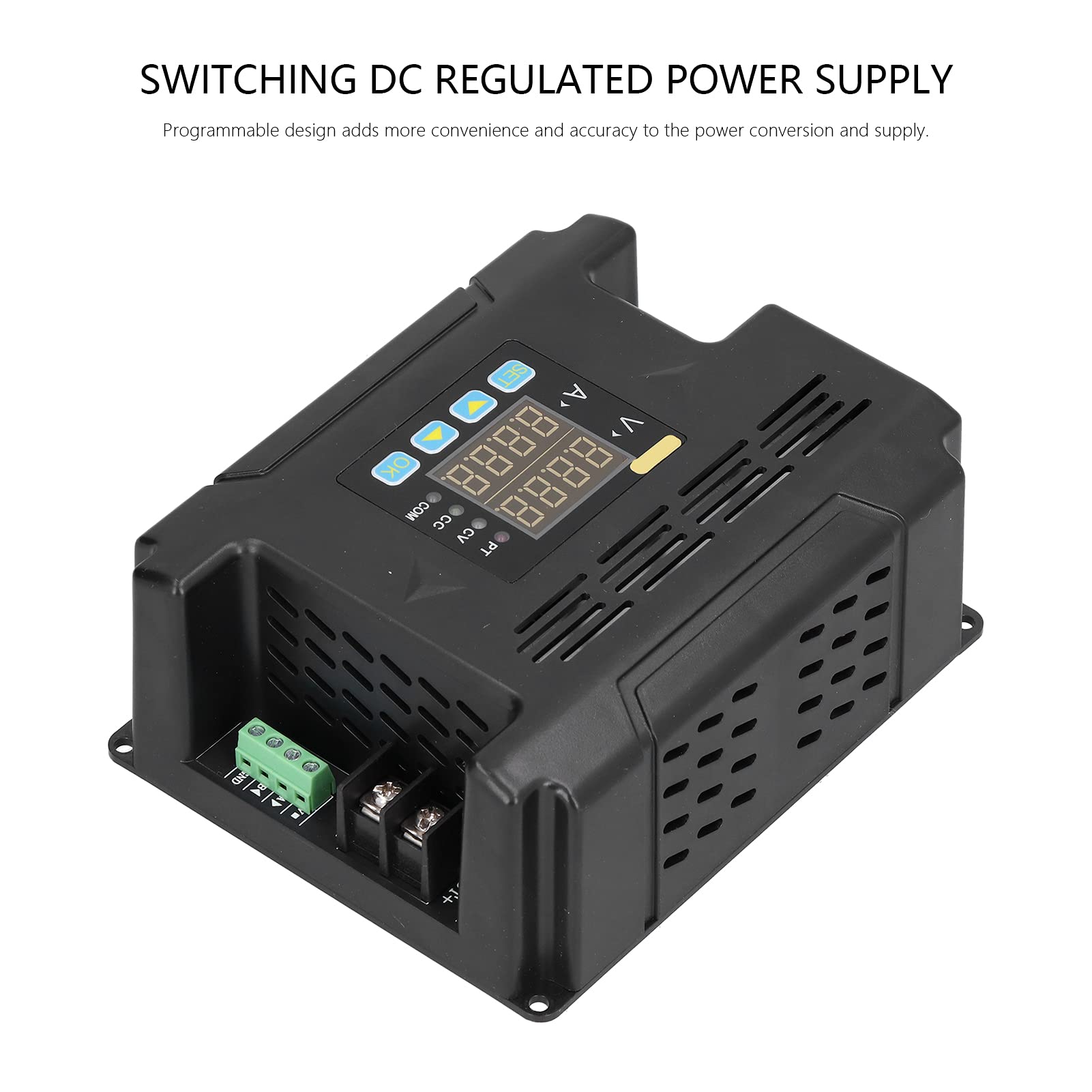 Ejoyous Fuente de Alimentación CC Pantalla Digital ABS Fuente de Alimentación Regulada Conmutada Entrada de 10 A 75 V 0,01 A 60 V Control Programable de 0 A 16 A para Laboratorios de Reparación de
