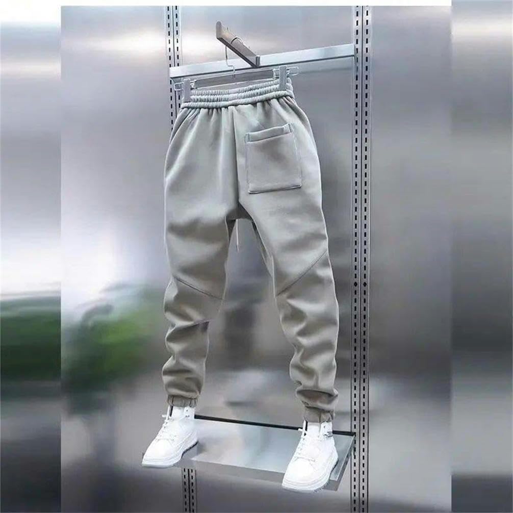 Men's Trousers Solid Color Casual Pants Stretch Outdoor Sports Pants Harem Style Versatile Trousers with Pockets