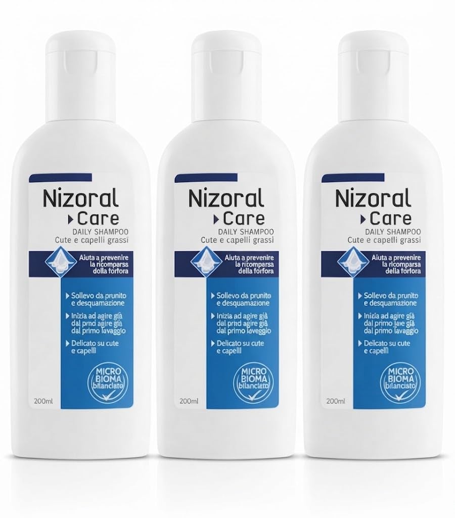 Shampoo Cute e Capelli Grassi Forfora e Prurito Nizoral Care - 3 X 200 ML