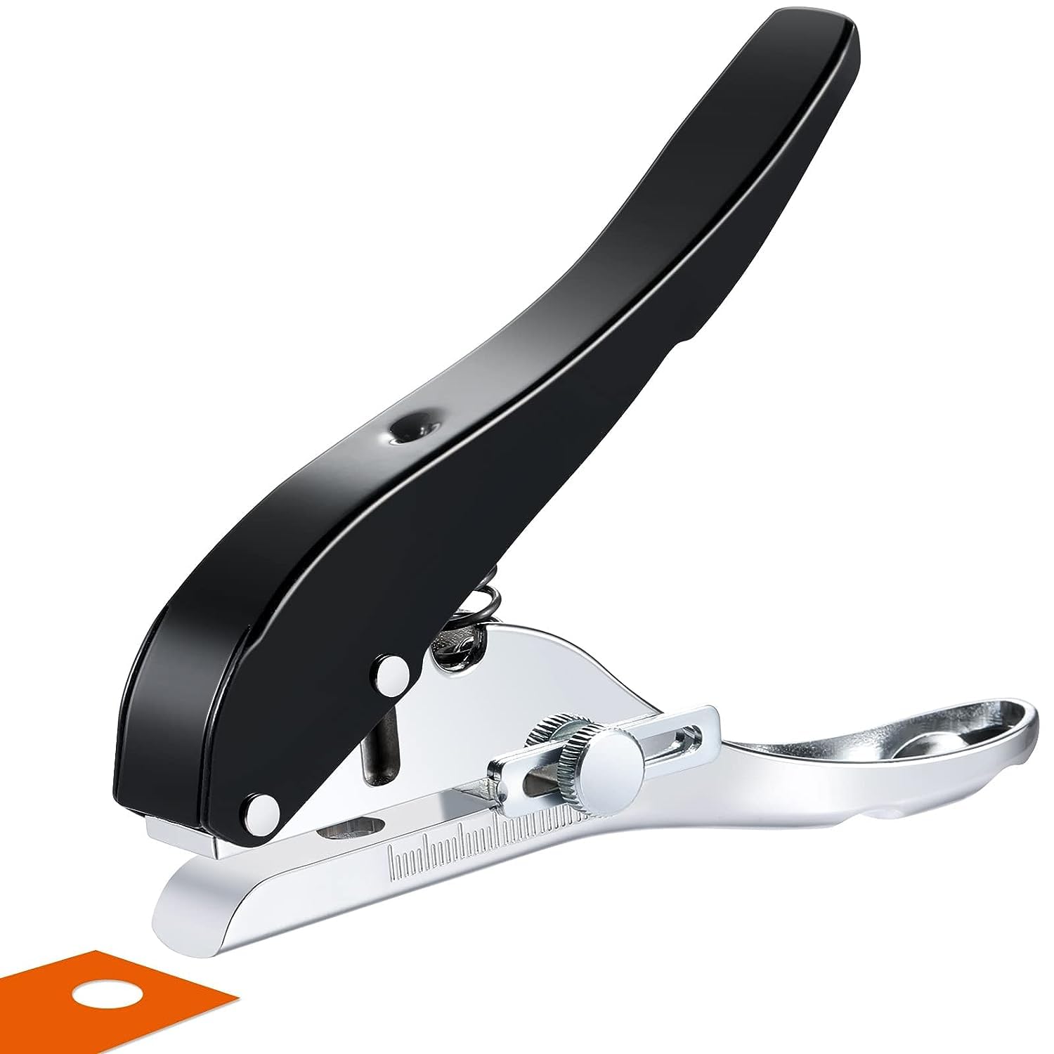 SYOSI Single Hole Punch, Heavy Duty Puncher, Portable Hand Held for Paper Cards Plastic Cardboard (1/4 inch-6mm)