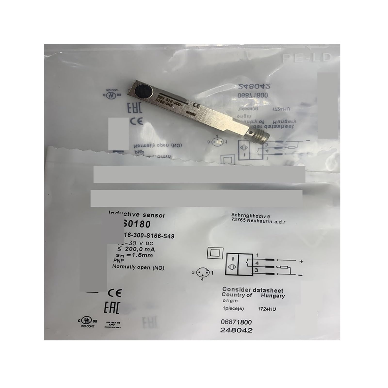 Proximity switch sensor 516-300-S166-S49 cylindrique pour détection de position de vérin - 2