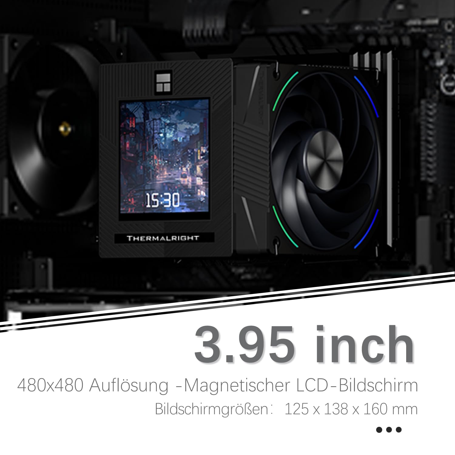 TR-Thermalright Phantom Spirit 120 Vision EVO, chłodzenie CPU, dwie wieże z 7 rurkami cieplnymi, ekran IPS 3,95 cala, dwa wentylatory 120 mm PWM, dla AM5/AM4, Intel LGA1851/1700/1150/1151/1200
