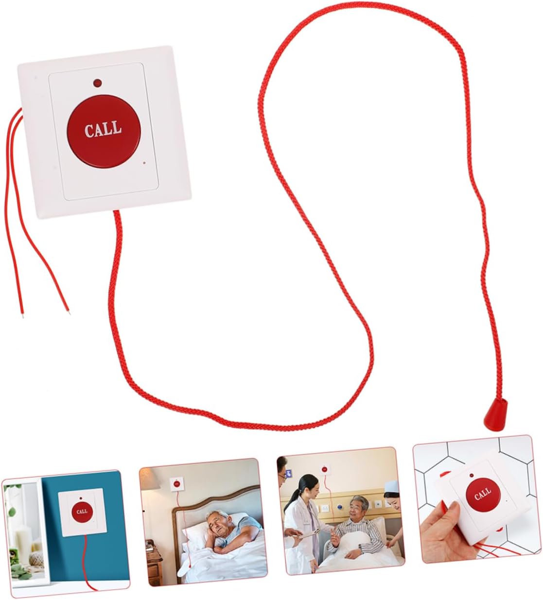 2pcs Elderly Help Button Sos Emergency Call Wall Mount Patient Alarm for Caregiver Accidental Activation Guard