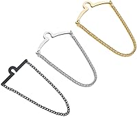 UAIAGM 3-Pack Men's Tie Chains Gold Silver Black - Damage-Free Necktie Clips for Suits Weddings Business Elegant Accessories