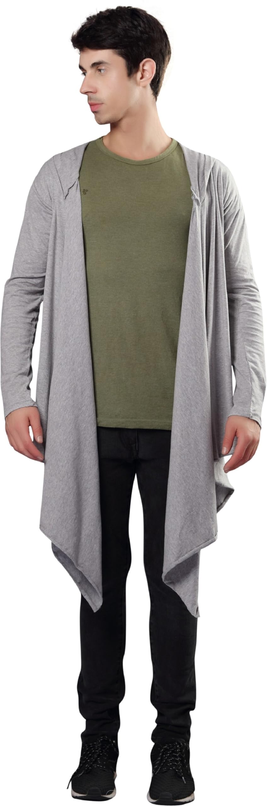 Men Open Front Styles Hooded Cotton Shrug