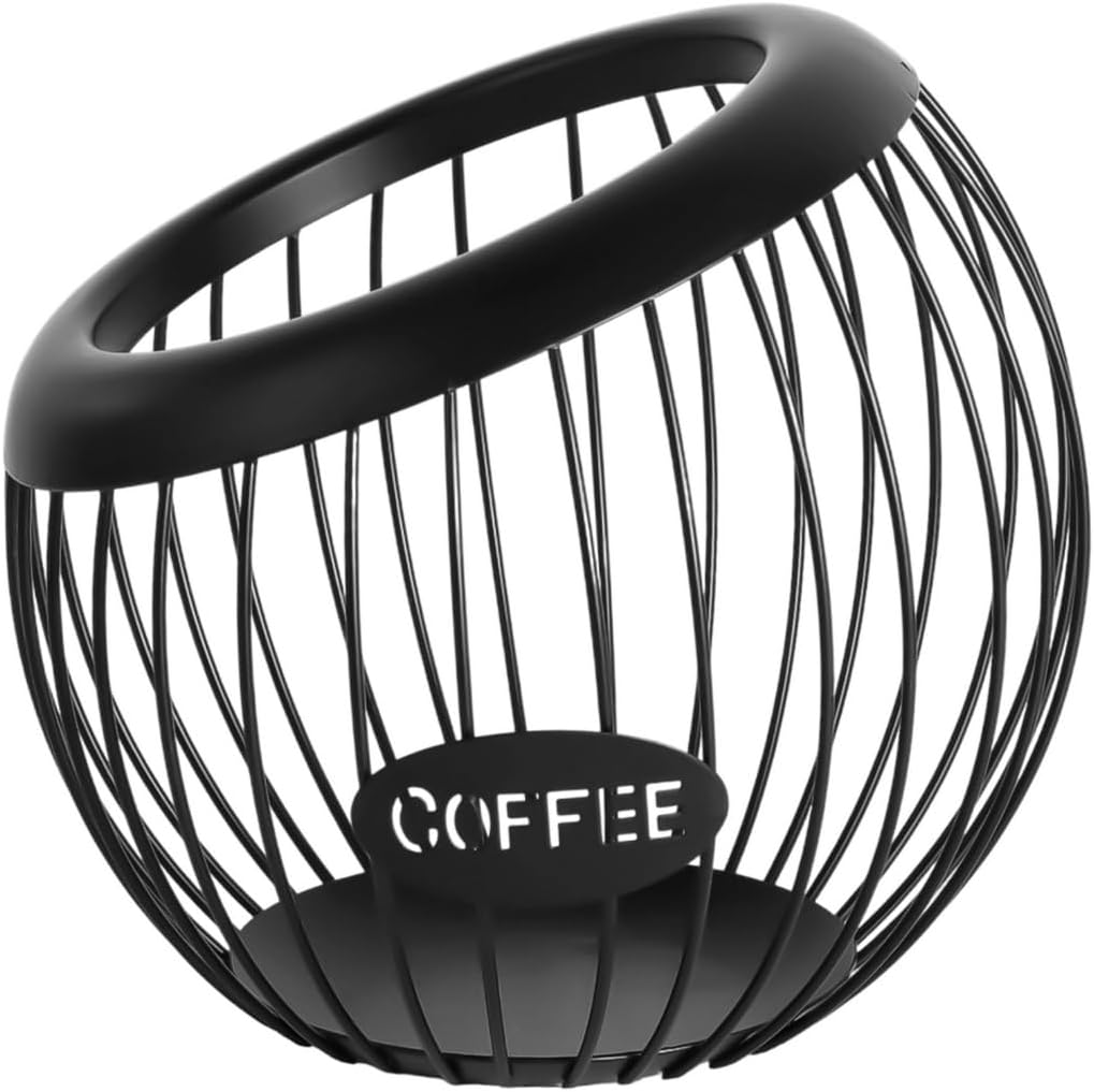 Holder For Coffee Pods, Large Wire Holder For Metal K Cups, Countertop Storage Modern Capsule Organizer Of Espresso, Bowl Coffee Cages Storage, For Fruits Snacks