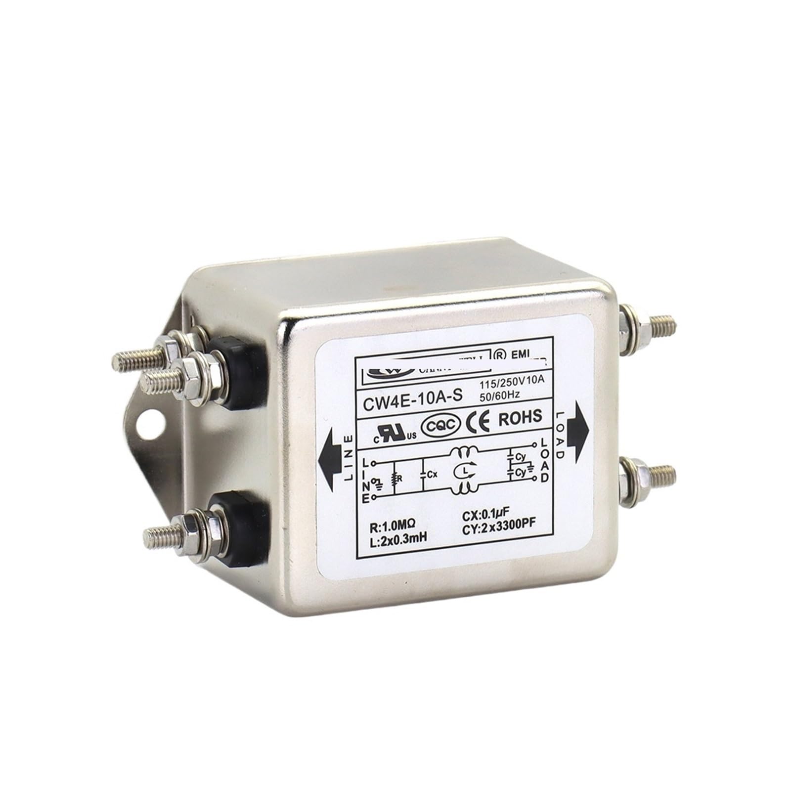 MBPAIHOP Power Filter CW4E-10A 20A 30A 40A-S Single Pole Filter Connector Single Phase 220V Purification Anti-jamming(10A)