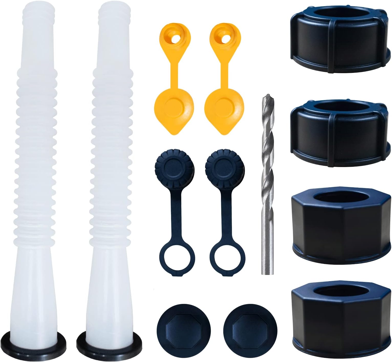 Gas Can Spout Replacement, Nozzle, White, HDPE, Compatible with Car, Truck, Motorcycle & More, 8.1in Spout, 2 Kit-White