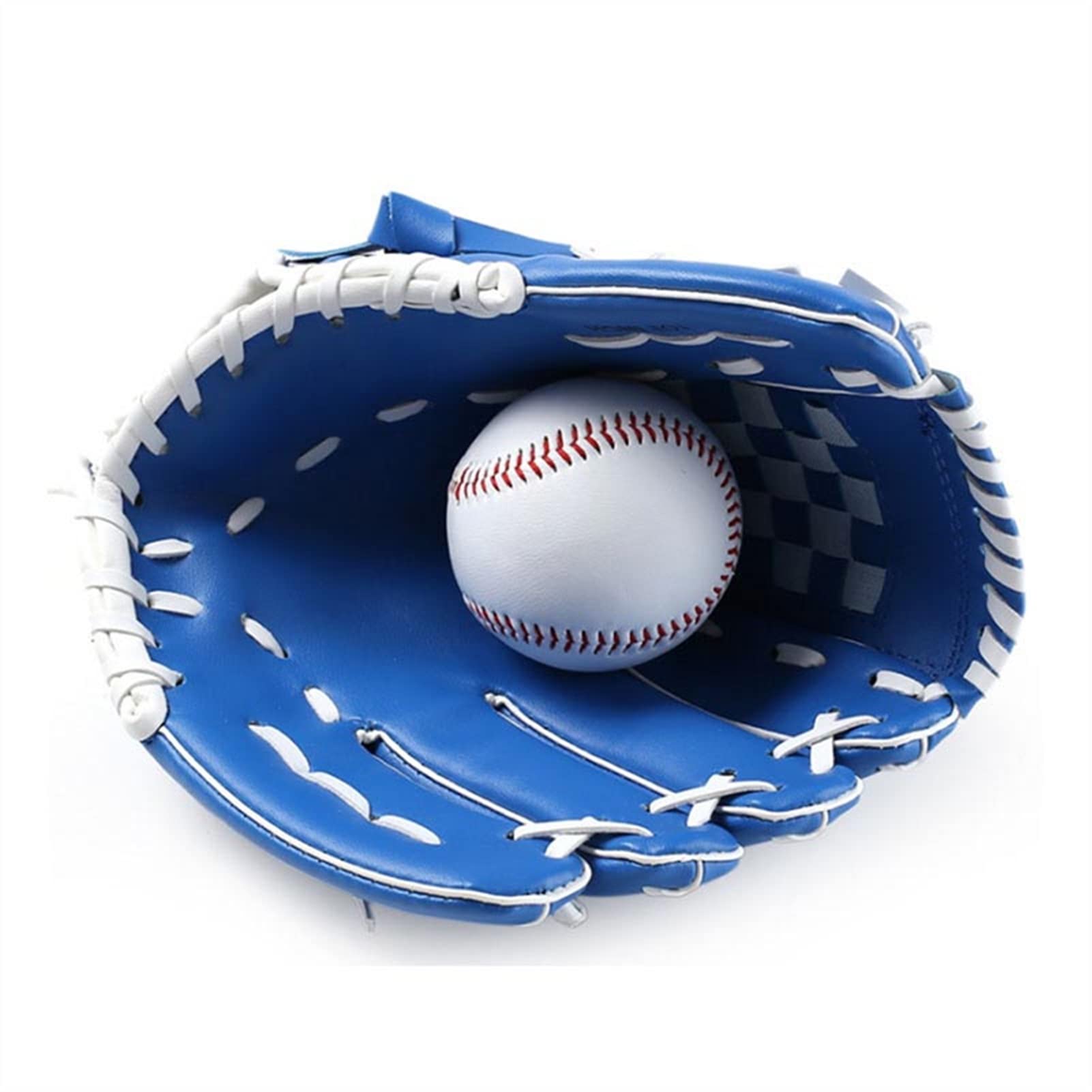 Guante de béisbol para niños/jóvenes/adultos 10.5/11.5/12.5 pulgadas Guante de béisbol de cuero de PVC Accesorios para deportes al aire libre Mano izquierda Marrón/negro/azul Protección de s