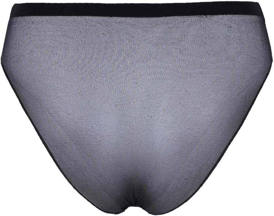 ranrann Women's Shiny Glossy Lingerie Bikini Briefs Stocking Underwear See Through Sheer Bottoms