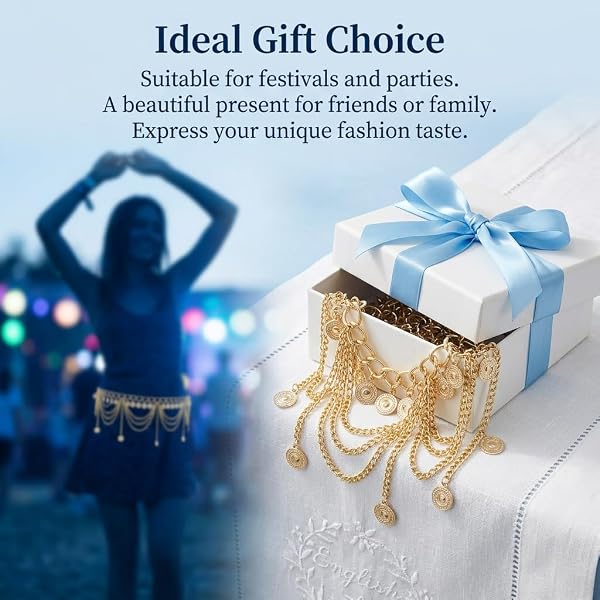 Ceinture Chaîne Dorée Femme Ajustable 60-80cm Bijoux de Corps Métal Élégant pour Robe Bikini Accessoire de Mode Été Plage Soirée Mariage Chaîne de Taille Multicouche Idée Cadeau Chic pour Filles - 5
