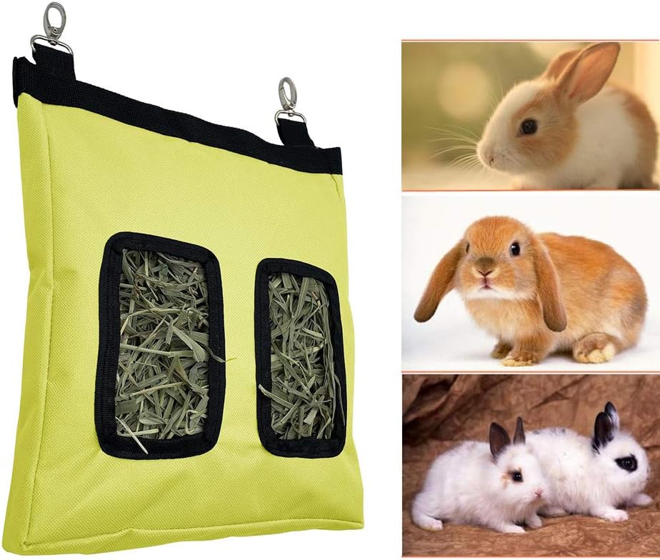 Rabbit Hay Feeder Bag, Guinea Pig Hay Feeder Storage, Rabbit Hay Bag, Guinea Pig Hay Feeder, Hay Bag Hanging Feeder for Rabbit Guinea…