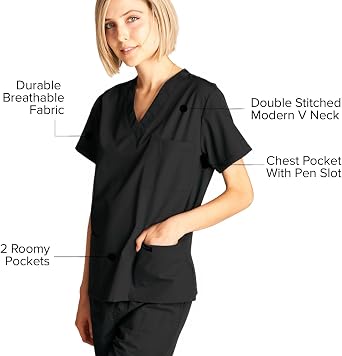 Dagacci Scrubs Medical Uniform Women and Man Scrubs Set Medical Scrubs Top and Pants
