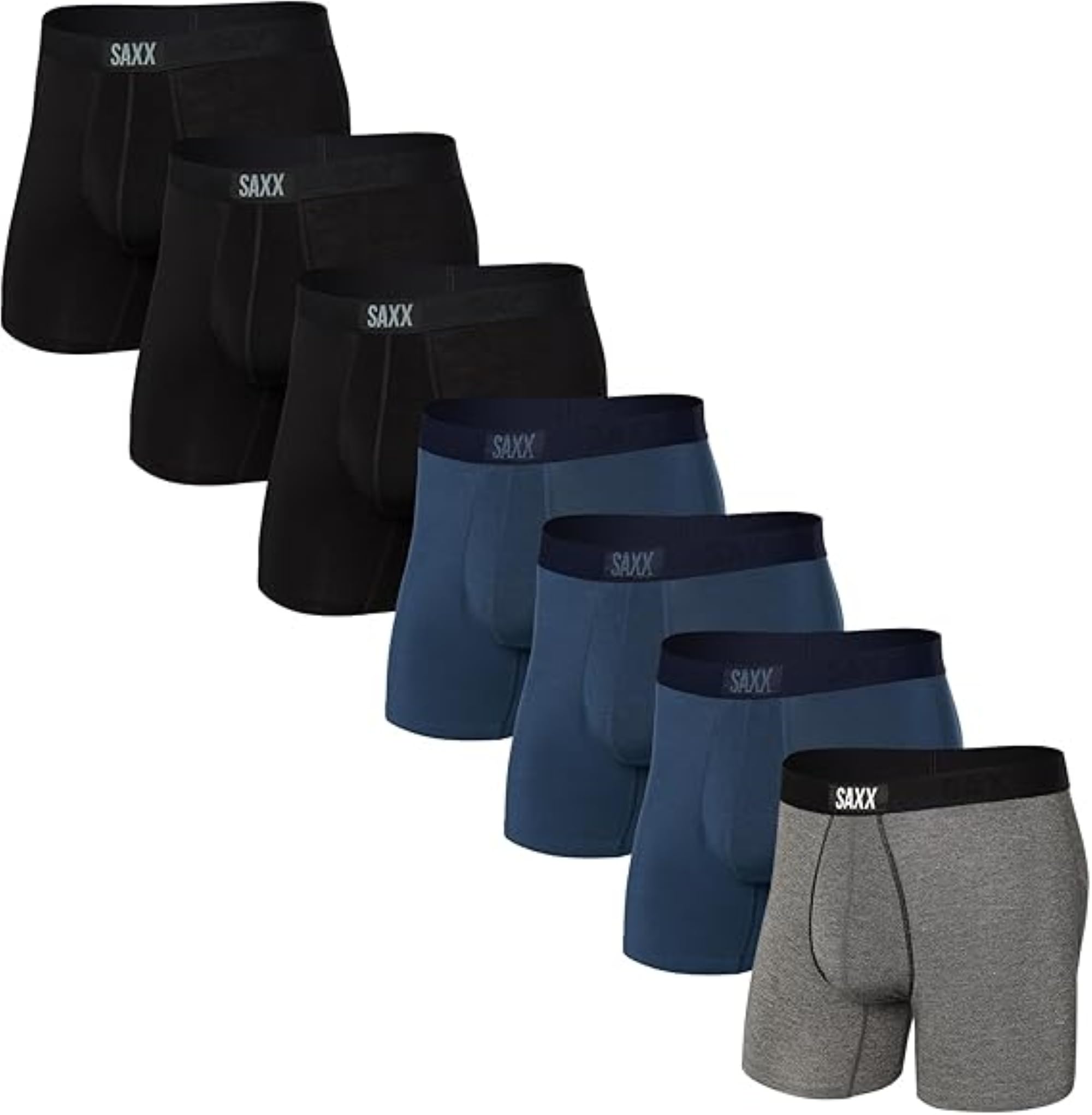 SAXX Underwear Co. Men's Underwear with Pouch Vibe Super Soft Boxer Brief, 5 or 7 Pack