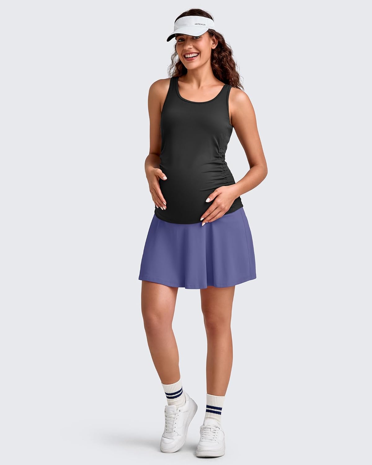 G4Free BareFeel Maternity Tennis Skirt with One Pocket Over The Belly Stretchy Pregnancy Workout Skorts Inner Shorts Golf - Image 7
