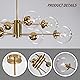 KCO Lighting Modern Sputnik Chandelier 8-Light Clear Glass Globe Ceiling Light Mid Century Brass Flush-Mounted Kitchen Iceland Product Image 3