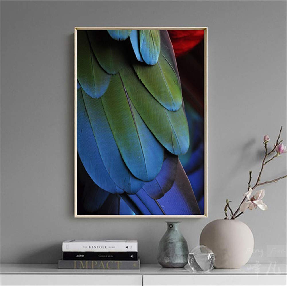 Diamond painting 5D plumes bleu-vert pour créer une ambiance zen dans votre chambre