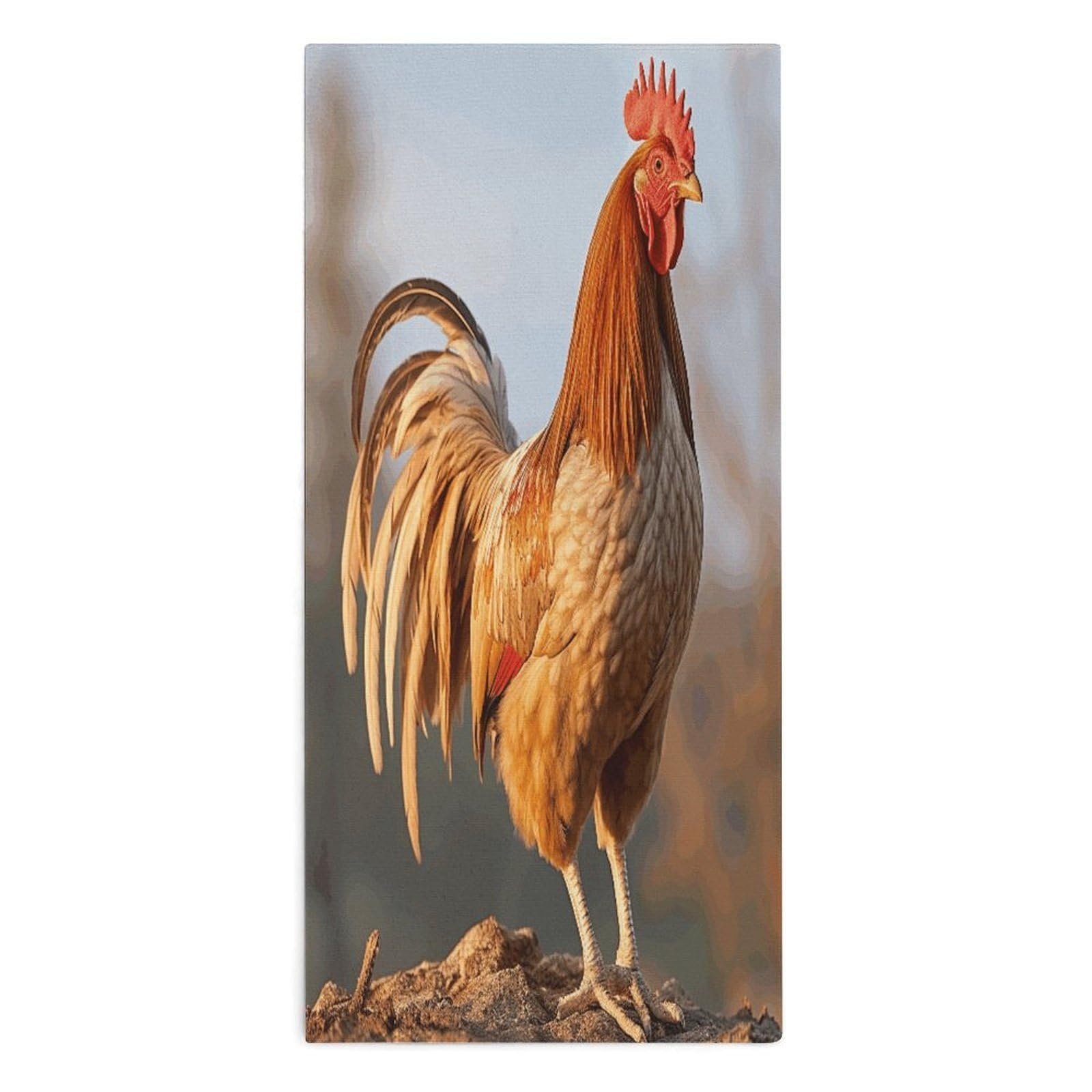 Fodpand Style Farm Rooster Microfiber Towels, Decorative Bath Towel Soft & Lightweight, Hand Towels Multipurpose Use For Bathroom, Pool, Gym, Spa, And Hotel Use