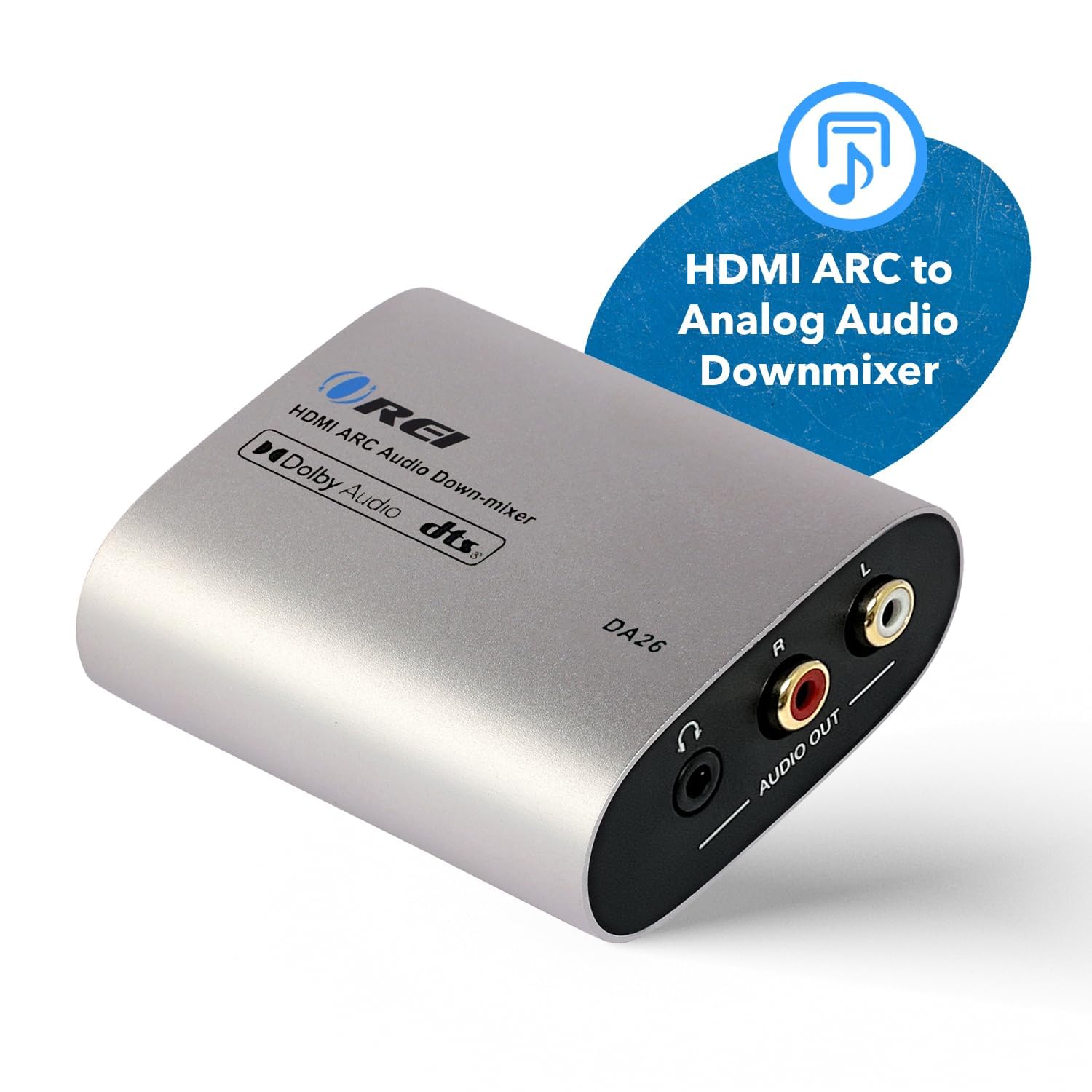OREI Convertisseur audio analogique HDMI ARC vers RCA L/R Dolby Audio DTS avec prise jack 3,5 mm prise en charge sorties casque/haut-parleur – Convertisseur HDMI ARC vers audio analogique