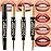 evpct 3Pcs Nude Beige Light Brown Rose Gold Lip Liner and Lipstick Set for Women Matte 24 Hour Lipstick Pen and with Lip Liner Pencil Set Long Lasting 24 labial labiales mate 24 horas originales