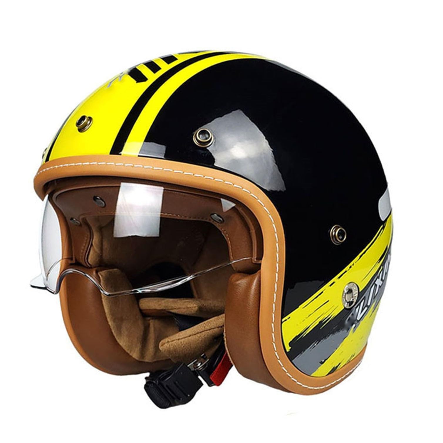 Casque Moto Bol avec visière intégrée pour pilote de scooter et moto vintage