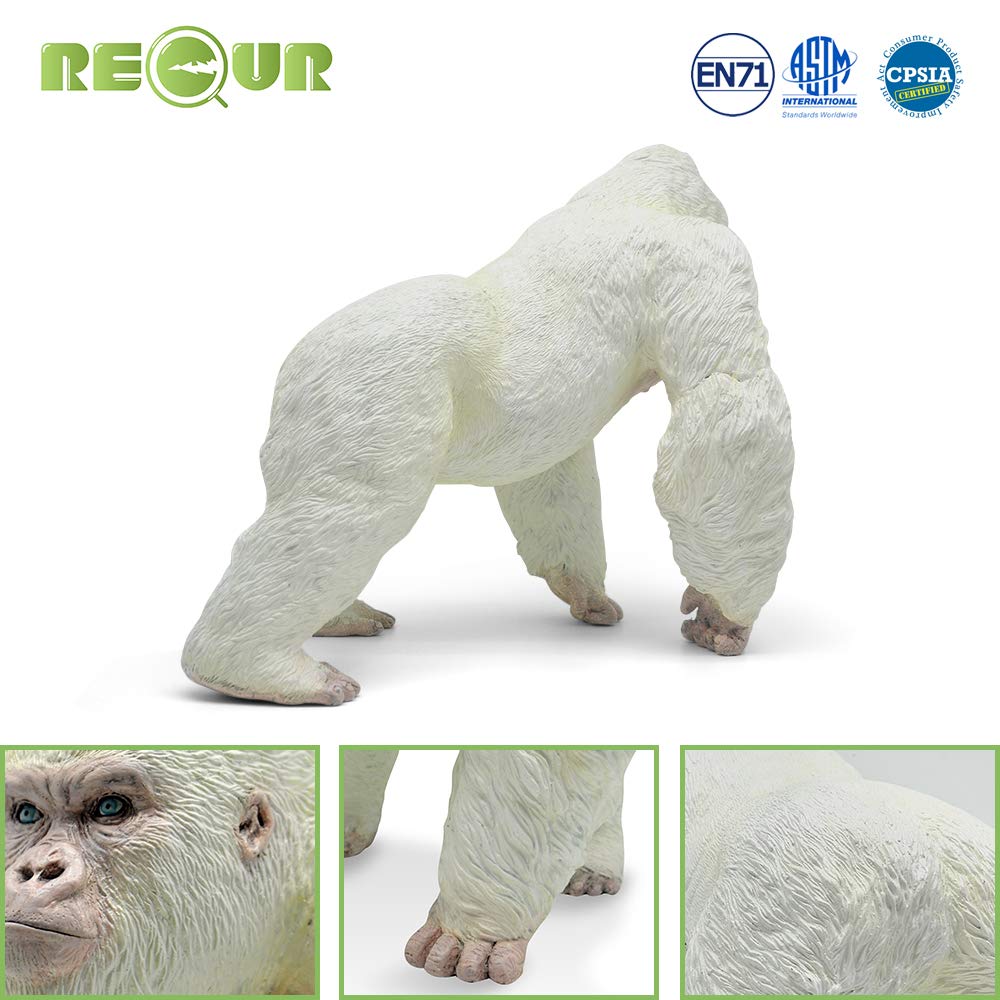 RECUR Large Albino Gorilla Toys King Kong White Realistic Hand Painted