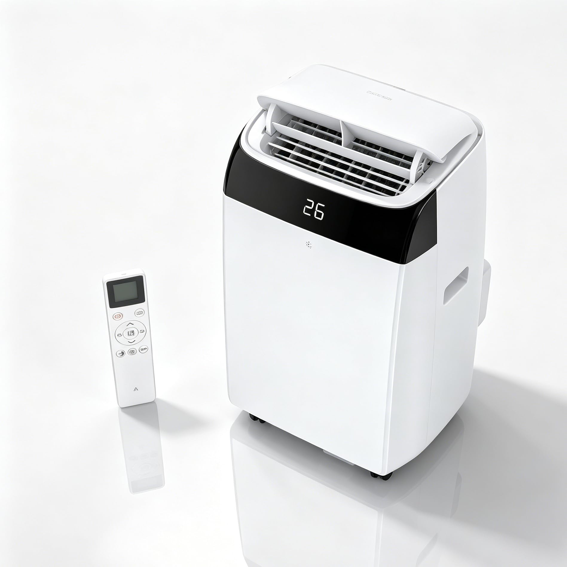 Garveemore White 10000 Btu Portable Air Conditioner For Vertical & Sliding Windows, R290 - Cools Rooms Up To 42M² For Bedroom, Flat & Home, 4-In-1 Ac With Smart Follow, Window Kit, 30L/Day Dehumidifier.