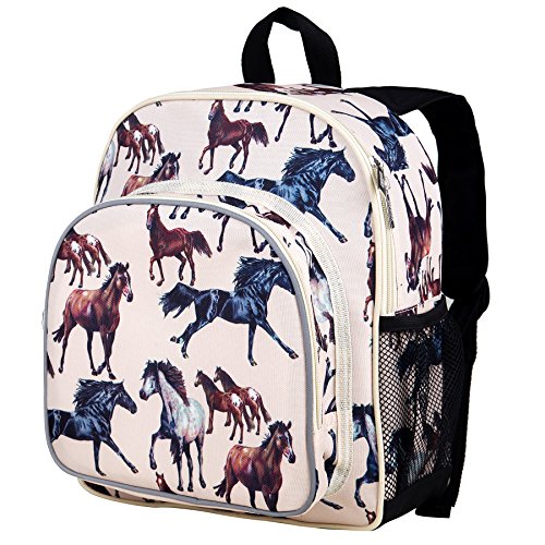 Image of Wildkin 12 Inches Backpack for Toddlers, Boys and Girls, Ideal for Daycare, Preschool and Kindergarten, Perfect Size for School and Travel, Mom's Choice Award Winner, Olive Kids (Horse Dreams)