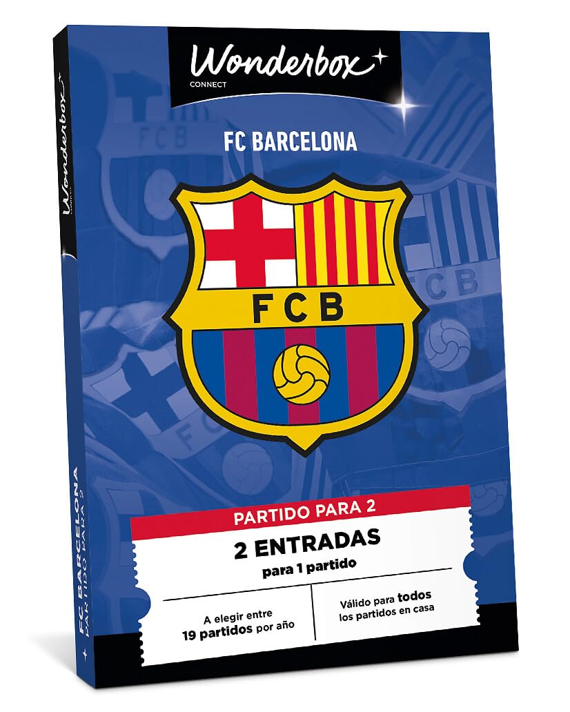 WONDERBOX Connect - Caja Regalo - FC Barcelona - 2 entradas para 1 Partido - para Todos los Partidos en casa - Spotify Camp NOU - Válido Durante 27 Meses