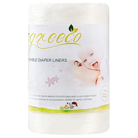 wegreeco Unscented Diaper Liners,Fragance Free and Chlorine Free - 100 Sheets Per Roll (1 Roll)