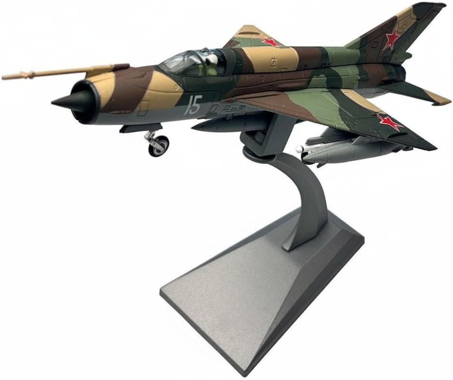 Qianly Pre-Assembled 1:72 Scale MiG-21 Diecast Fighter Jet Model,Authentic Markings & Realistic Details,Perfect for Collectors
