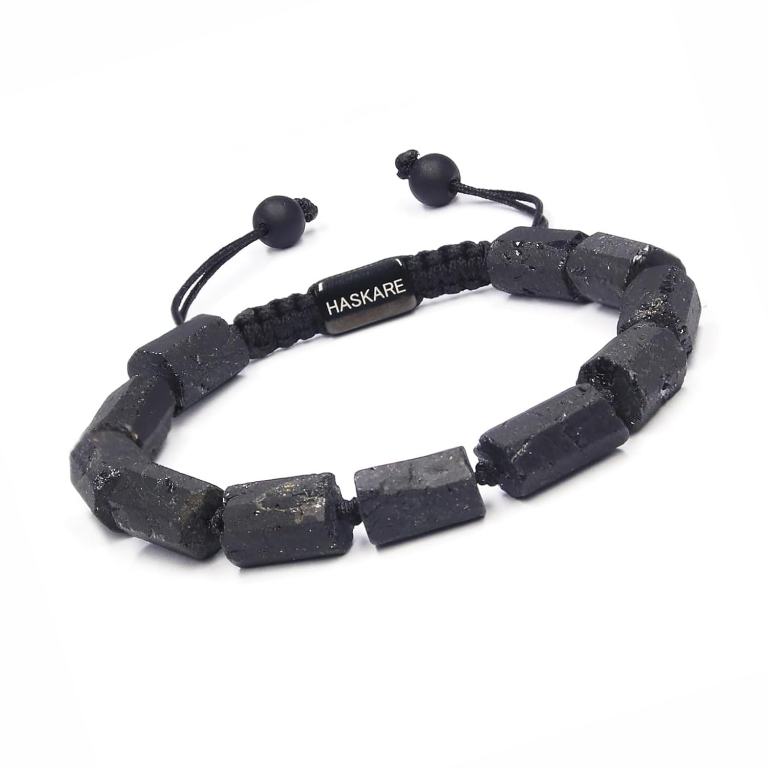HASKARE Natürlich Stein Armband Edelstein Herren Armband Turmalin, Männer Armband Schwarze Turmalin Armband Rauer Steine Perlen, Heilsteinen armbänder Herren Schmuck Geschenk für Vater Ihn