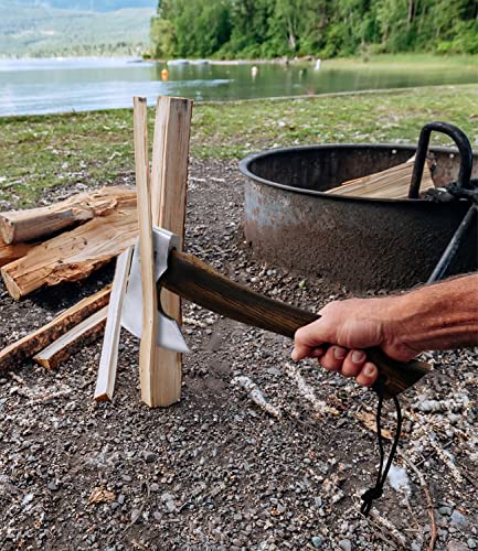 Wicing 13.5 Inch Hatchet, Camping Axe 1055 Carbon Steel And Beech Handle, Survival Hatchet With Leather Sheath For Wood Splitting And Kindling #TOP3