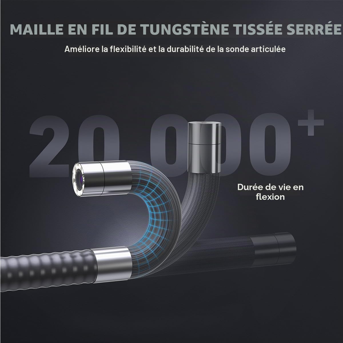 Ralcam Endoskopkamera mit Licht Endoscope Camera - Endoskop 8,5 mm Inspektionskamera 4,3" HD 1080P Rohrkamera, Kameras mit 10 LED, IP67 Wasserdicht 1.5M Halbstarre Kabel Teleskopkamera Kfz Werkzeug