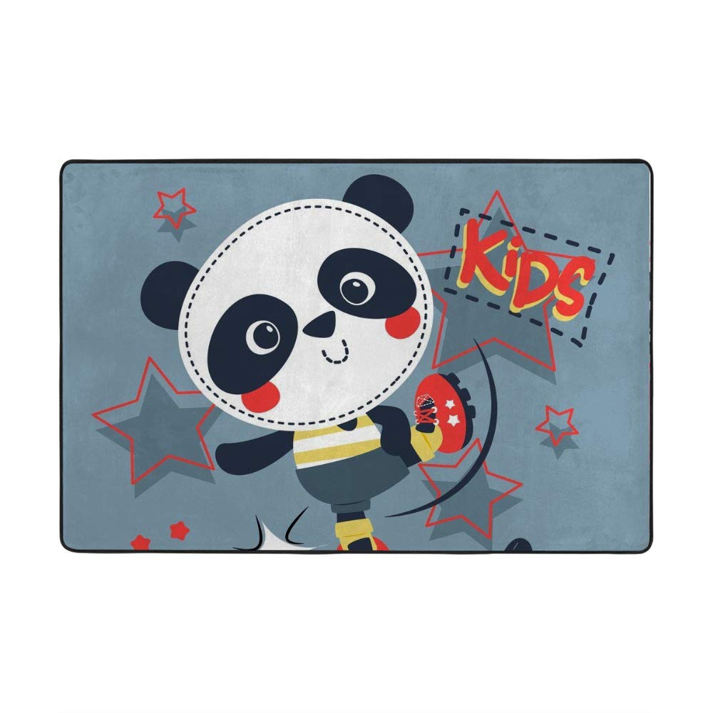Tapis en polyester grand format motif panda au design moderne