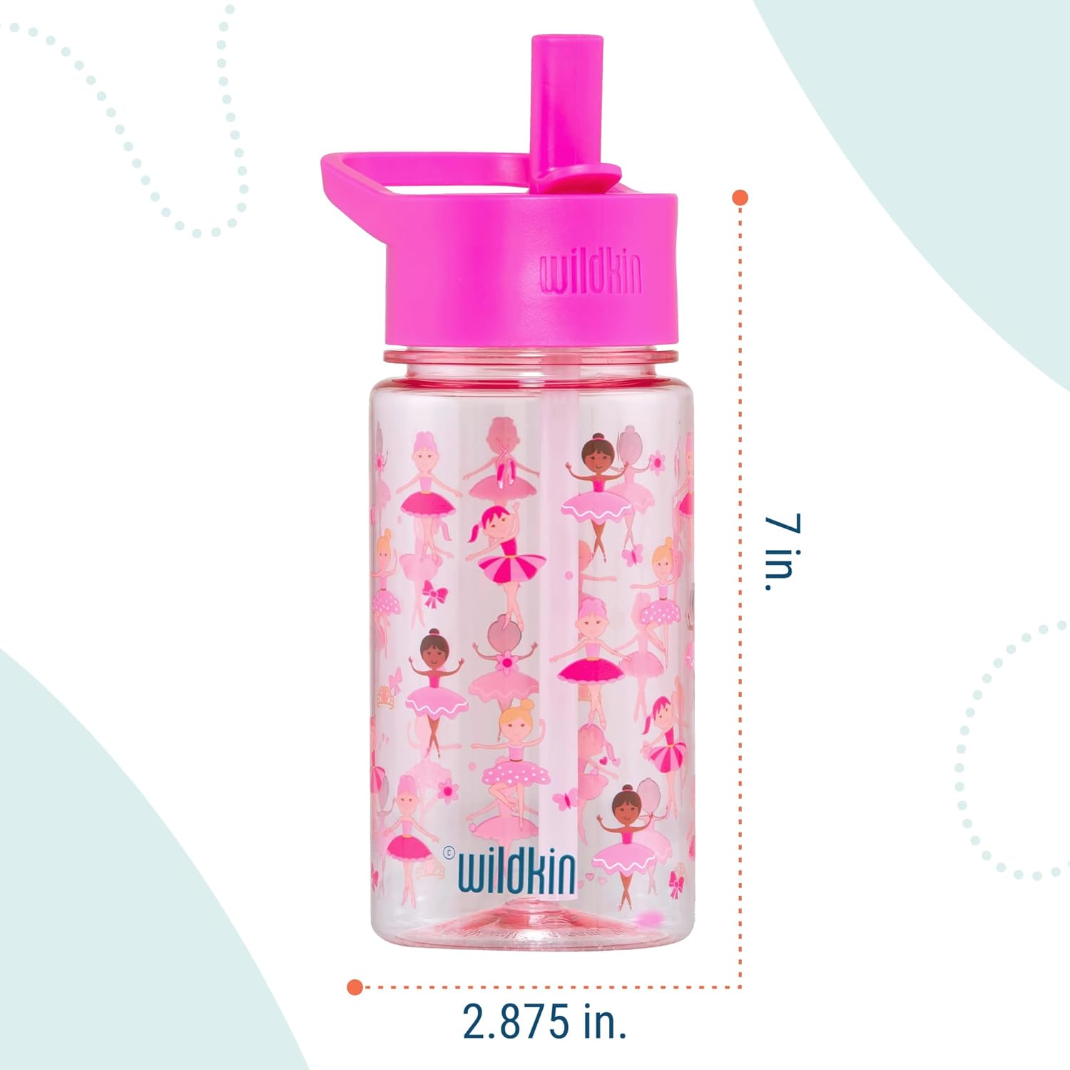 Wildkin Kids 16 Oz Water Bottle – BPA-Free Tritan, Leak-Proof Lid, Durable & Easy to Clean - Ballerina - Image 3