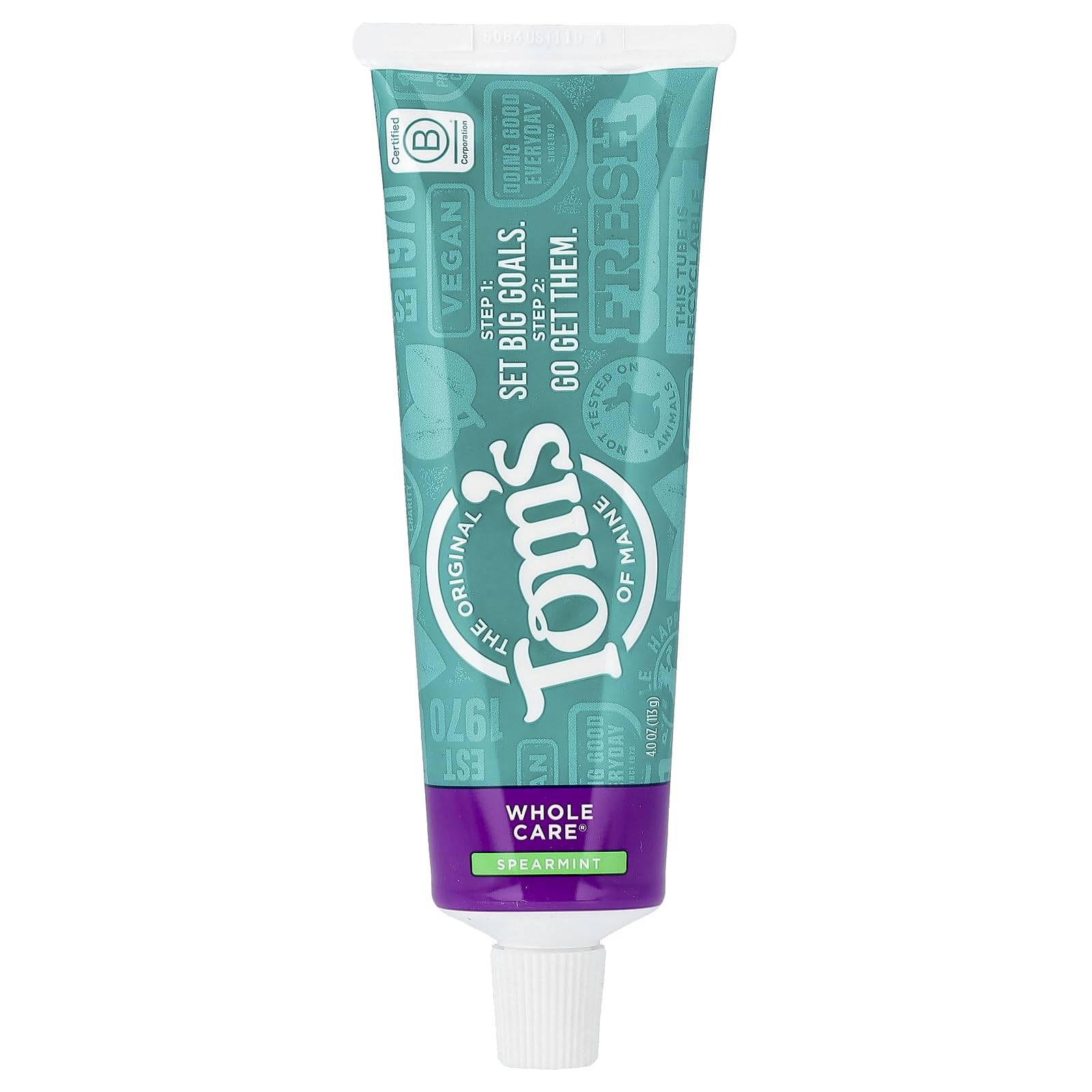 Tom's of Maine Whole Care Natural Toothpaste with Fluoride, Spearmint, 4 oz. (Packaging May Vary)