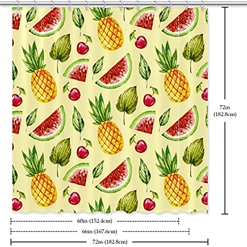 Rideau de douche pastèque et ananas 183x183 cm imperméable - 7
