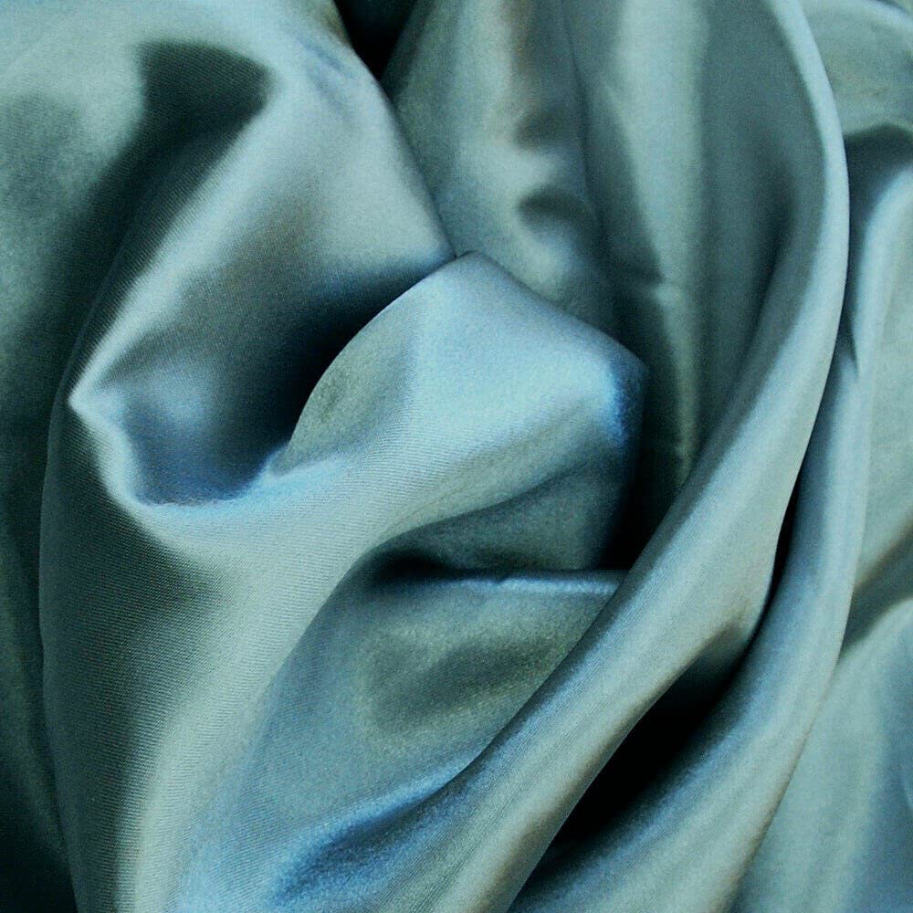 EP 100% Polyester/Poly Silk Silky Satin Fabric, Dressmaking, Wedding, Prom - Dress Craft Fabric Material 58" - 150 cm Wide Sold in Pre - Cut Lengths (10 Meter, Ocean (C))
