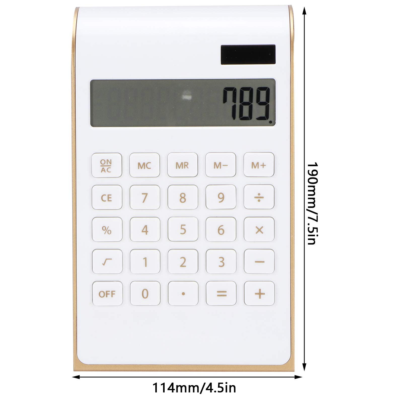 10 Digits Large Buttons Solar Desktop Calculator With Large LCD Display Sensitive Button for Home Office Business (White) - Image 2